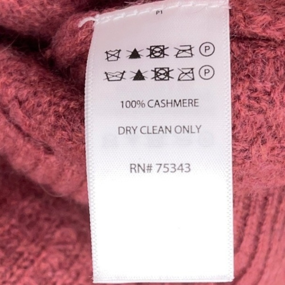 Rachel Zoe Pink Cashmere Waffle Knit Sweater L Crew Neck Drop Shoulder Luxury - Picture 8 of 8